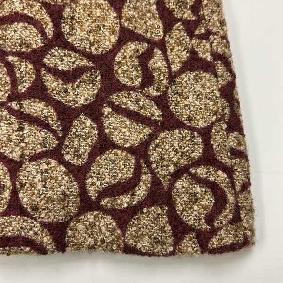 80s Vintage boucle wine beige belted womens winter coat Size 4 - Picture 6 of 14